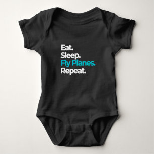 Eat Sleep Fly Planes Repeat for Aircraft Pilots Romper