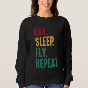 Eat Sleep Fly Repat Aviation Pilot Trui