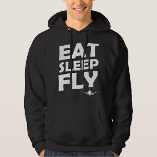 Eat Sleep Fly Vliegtuigpiloot Luchtvaartmaatschapp Hoodie