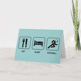 Eat Sleep Football Card Kaart