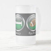 Eat Sleep Football: Groen: Kikkerbout Matglas Bierpul (Voorkant rechts)