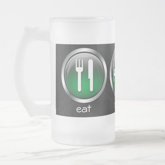 Eat Sleep Football: Groen: Kikkerbout Matglas Bierpul (Links)