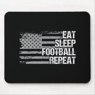 Eat Sleep Football Herhaal Amerikaanse vlag Mannen Muismat