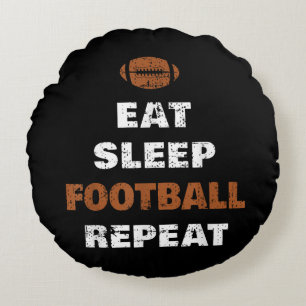 Eat Sleep Football Herhaal Liefde Football  Gi Rond Kussen