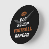 Eat Sleep Football Herhaal Liefde Football  Gi Ronde Klok (Hoek)