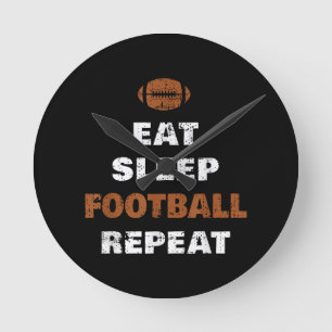 Eat Sleep Football Herhaal Liefde Football  Gi Ronde Klok