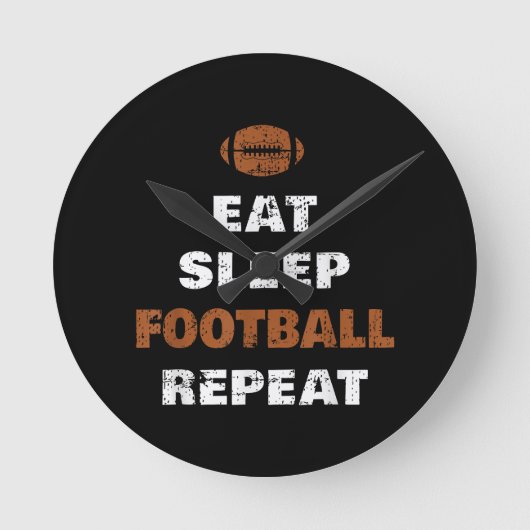 Eat Sleep Football Herhaal Liefde Football  Gi Ronde Klok (Voorkant)