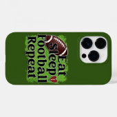 Eat Sleep Football Herhalen Case-Mate iPhone Case (Achterkant (horizontaal))