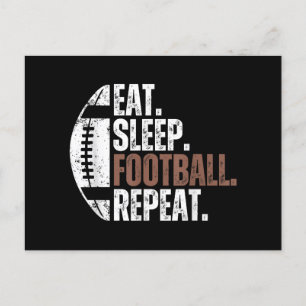  Eat Sleep Football Herhalen Feestdagenkaart