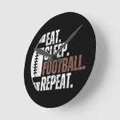 Eat Sleep Football Herhalen Ronde Klok (Hoek)