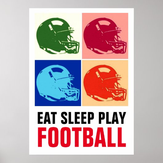 Eat Sleep Football Pop Poster (Voorkant)