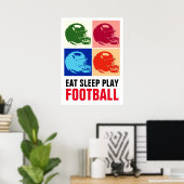 Eat Sleep Football Pop Poster (Thuiskantoor)