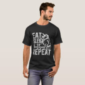 Eat Sleep Football Repeat Distressed T-shirt (Voorkant volledig)