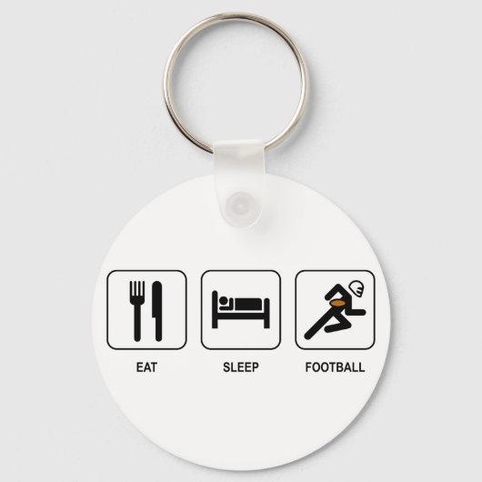 Eat Sleep Football Sleutelhanger (Voorkant)