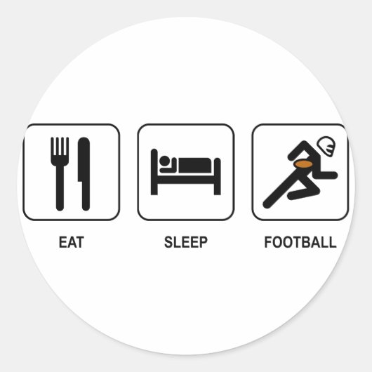 Eat Sleep Football Sticker (Voorkant)