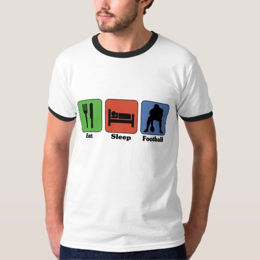 Eat Sleep Football t-shirt (Voorkant)