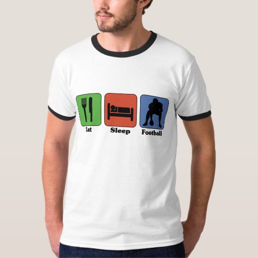 Eat Sleep Football t-shirt (Voorkant)