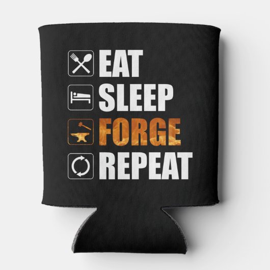 Eat Sleep Forge Repeteren Blacksmith Blikjeskoeler (Achterkant)