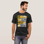 Eat Sleep Forklift Herhaling Operator Forkstacker T-shirt (Voorkant volledig)