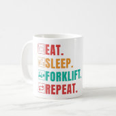 EAT SLEEP FORKLIFT REPEAT - FORKLIFT OPERATOR KOFFIEMOK (Voorkant links)