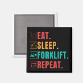 EAT SLEEP FORKLIFT REPEAT - FORKLIFT OPERATOR MAGNEET (Voorkant / Achterkant)