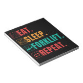 EAT SLEEP FORKLIFT REPEAT - FORKLIFT OPERATOR NOTITIEBLOK (Schuin)