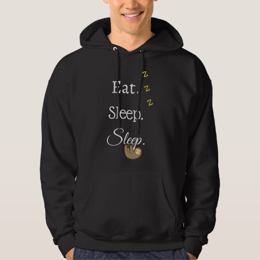 Eat Sleep Funny Sloth Hoodie (Voorkant)