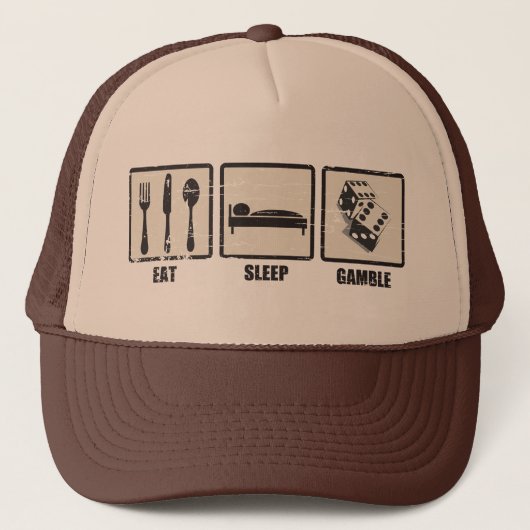 Eat Sleep Gamble Trucker Hat Pet (Voorkant)