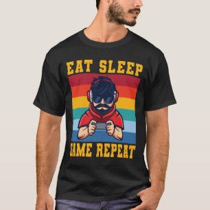 Eat Sleep Game Cool Trendy Gaming Herhalen T-shirt