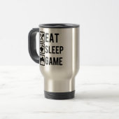 Eat Sleep Game grappig Reisbeker (Voorkant links)