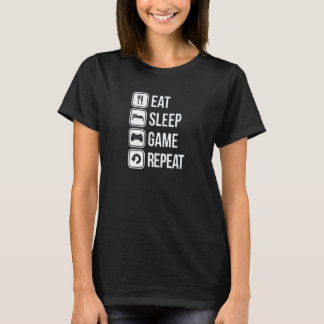 Eat Sleep Game Herhaal Gaming Gamer Nieuw T-shirt 
