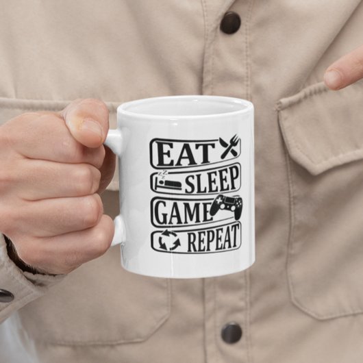 Eat Sleep Game Herhaal Gaming Koffiemok