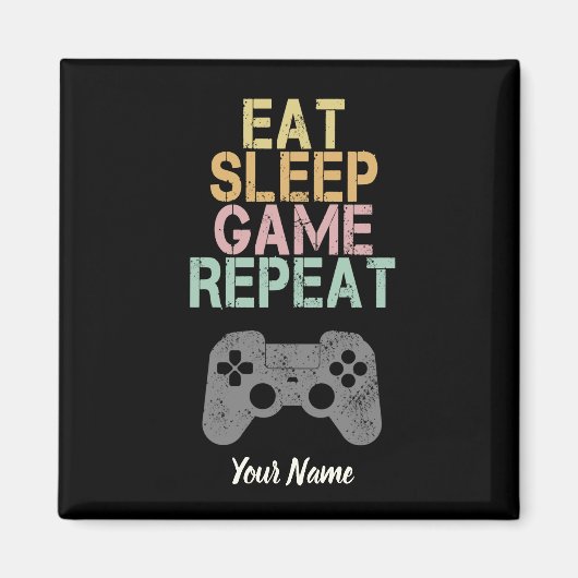 Eat Sleep Game Herhaal Gezegde Gift for Gamer Magneet (Voorkant)
