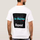 Eat Sleep Game Herhaal T-Shirt (Achterkant)