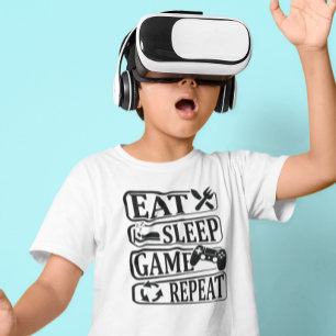 Eat Sleep Game Herhaal T-Shirt