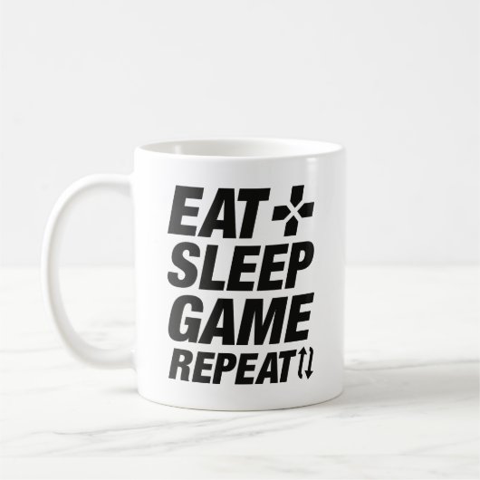 Eat Sleep Game Herhalen Koffiemok (Links)