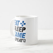Eat Sleep Game Herhalen Koffiemok (Voorkant links)