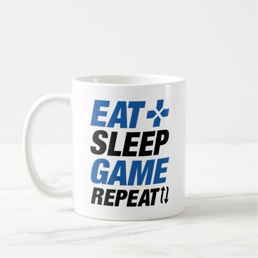 Eat Sleep Game Herhalen Koffiemok (Links)