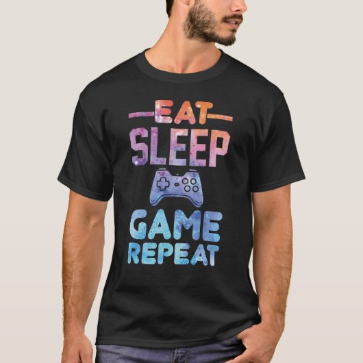 Eat Sleep Game Herhalen T-shirt (Voorkant)