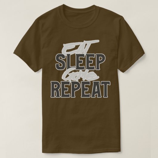 Eat Sleep Game Herhalen T-shirt (Design voorkant)