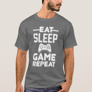Eat Sleep Game Herhalen T-shirt