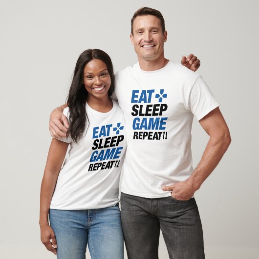 Eat Sleep Game Herhalen T-shirt (Unisex)