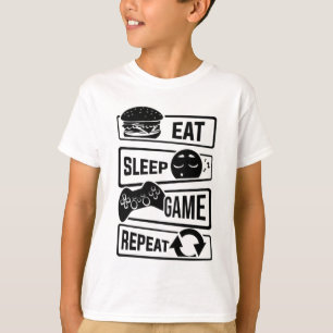 Eat Sleep Game Herhalen T-shirt