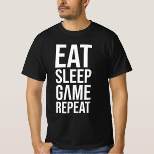 Eat Sleep Game Herhalen - White Edition T-shirt