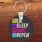 Eat-Sleep-Game-Herhaling Sleutelhanger (Voorkant)