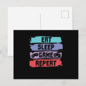 Eat Sleep Game Herhalingscontroller Briefkaart (Voorkant / Achterkant)