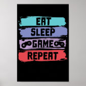 Eat Sleep Game Herhalingscontroller Poster (Voorkant)