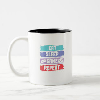 Eat Sleep Game Herhalingscontroller Tweekleurige Koffiemok