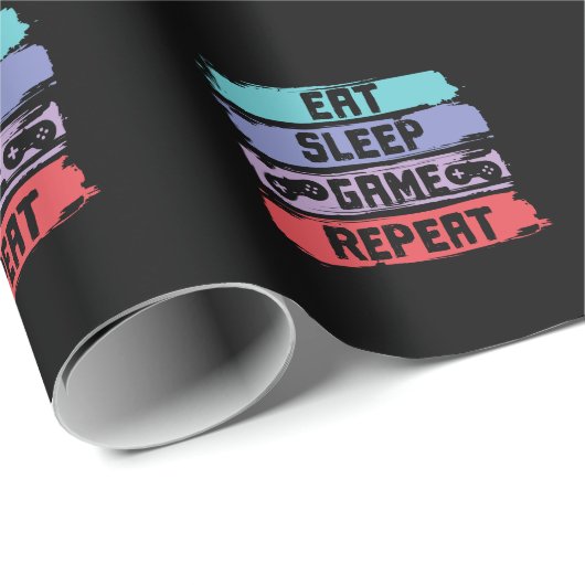 Eat Sleep Game Repeat Controller Cadeaupapier (Rol Hoek)
