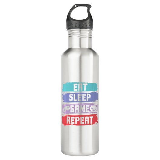 Eat Sleep Game Repeat Controller Waterfles (Voorkant)